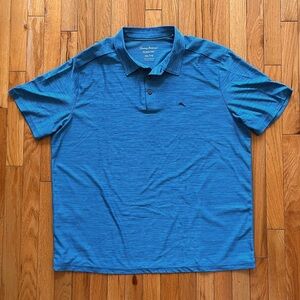 Tommy Bahama IslandZone Palm Coast Polo Shirt Performance Wicking Bright Blue